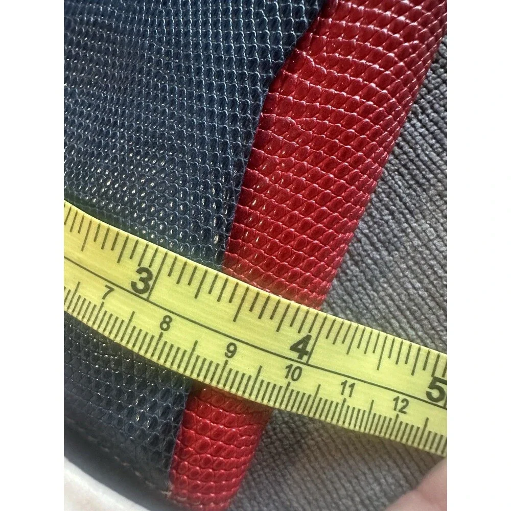Do It Vintage Lizard Skin Bifold Wallet Colorblock Blue Red Exotic Leather Tab